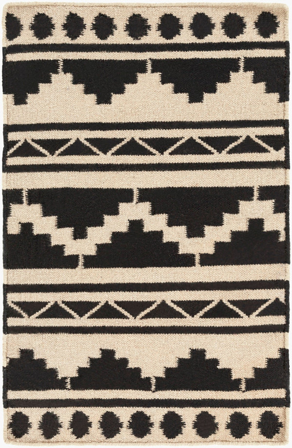 Surya Frontier 2'6" X 8' Handmade Wool Rug - Elegant Global Designs For Chic Home Decor & Durability Black Wool Ft431-23