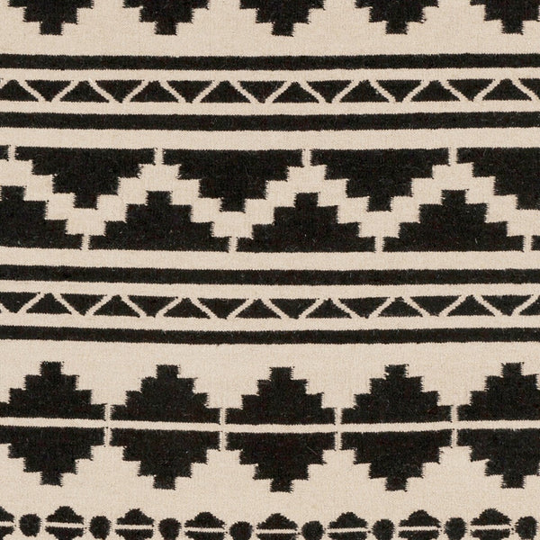 Surya Frontier 2'6" X 8' Handmade Wool Rug - Elegant Global Designs For Chic Home Decor & Durability Black Wool Ft431-23