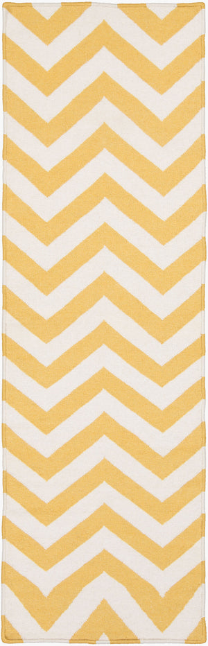Surya Frontier 2'6" X 8' Handmade Wool Rug - Elegant Global Designs For Chic Home Decor & Durability Mustard Wool Ft453-268