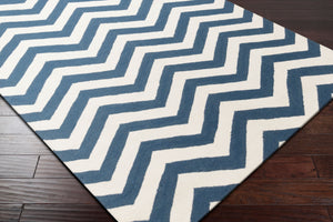 Surya Frontier 2'6" X 8' Handmade Wool Rug - Elegant Global Designs For Chic Home Decor & Durability Dark Blue Wool Ft455-268