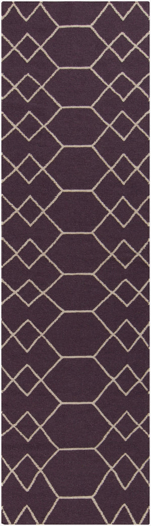 Surya Frontier 2'6" X 8' Handmade Wool Rug - Elegant Global Designs For Chic Home Decor & Durability Plum Wool Ft460-268