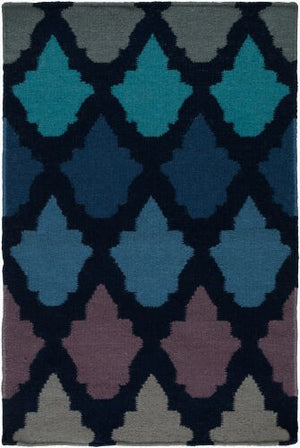 Surya Frontier 2'6" X 8' Handmade Wool Rug - Elegant Global Designs For Chic Home Decor & Durability Navy Wool Ft461-23