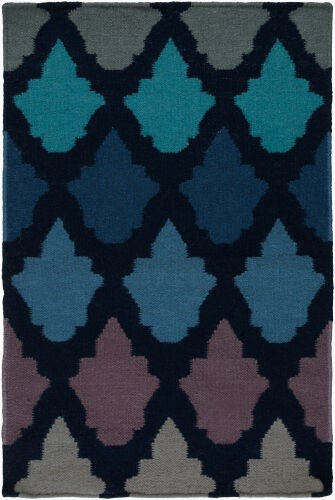 Surya Frontier 2'6" X 8' Handmade Wool Rug - Elegant Global Designs For Chic Home Decor & Durability Navy Wool Ft461-23