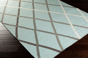 Surya Frontier 2'6" X 8' Handmade Wool Rug - Elegant Global Designs For Chic Home Decor & Durability Seafoam Wool Ft490-3656