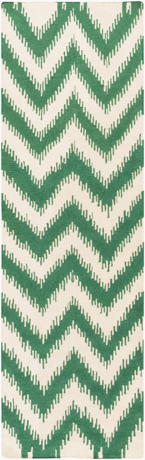 Surya Frontier Ft-500 Handmade 2' X 3' Wool Rug - Global Inspired Elegance For Eclectic Home Decor! Medium Green Wool Ft501-268