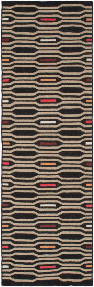 Surya Frontier Ft-500 Handmade 2' X 3' Wool Rug - Global Inspired Elegance For Eclectic Home Decor! Black Wool Ft503-268