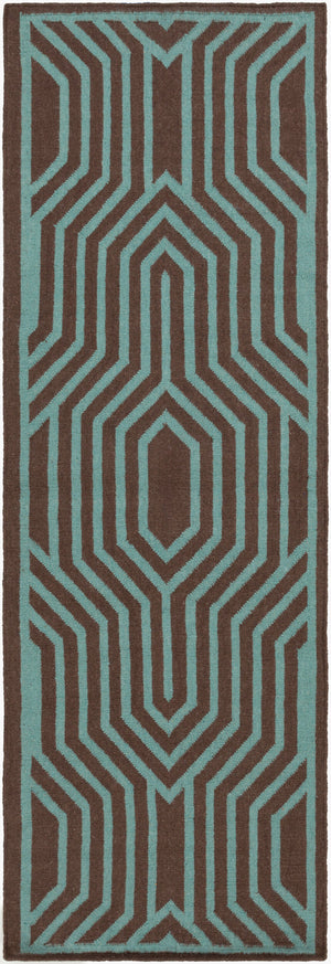 Surya Frontier Ft-500 Handmade 2' X 3' Wool Rug - Global Inspired Elegance For Eclectic Home Decor! Dark Brown Wool Ft504-268