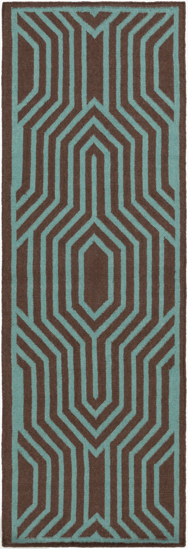 Surya Frontier Ft-500 Handmade 2' X 3' Wool Rug - Global Inspired Elegance For Eclectic Home Decor! Dark Brown Wool Ft504-268