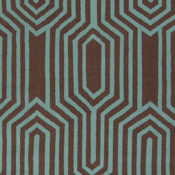 Surya Frontier Ft-500 Handmade 2' X 3' Wool Rug - Global Inspired Elegance For Eclectic Home Decor! Dark Brown Wool Ft504-268