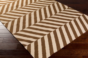 Surya Frontier Ft-500 Handmade 2' X 3' Wool Rug - Global Inspired Elegance For Eclectic Home Decor! Brown Wool Ft577-3656