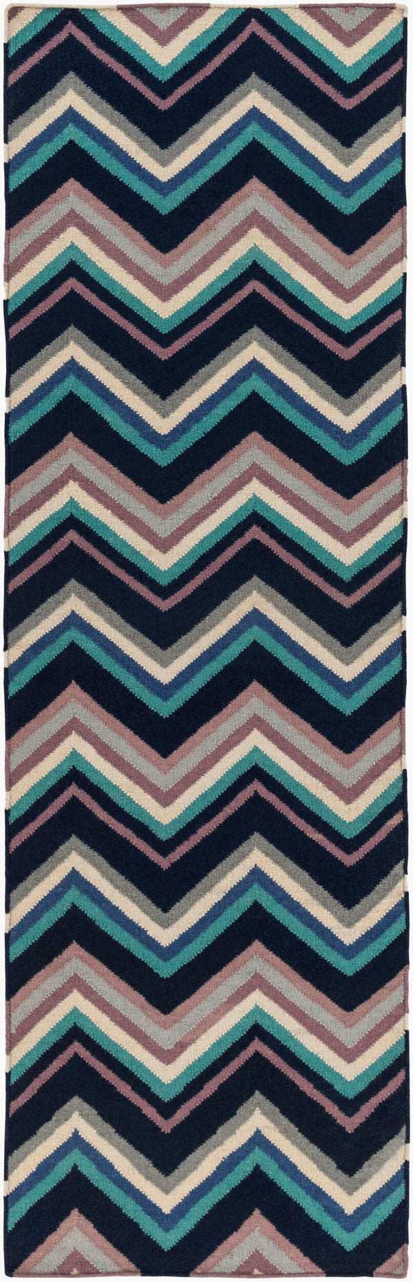 Surya Frontier Ft-304 Handmade 2' X 3' Wool Rug - Modern, Durable Design For Effortless Home Decor Style Ink Blue Wool Ft593-268