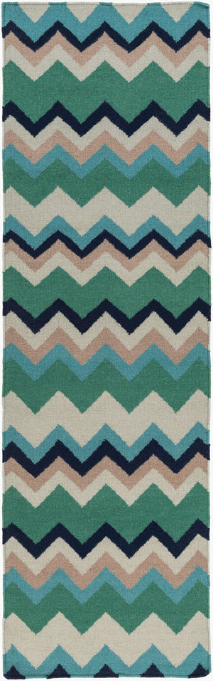 Surya Frontier Ft-220 Handmade 2' X 3' Wool Rug - Durable, Modern Decor With Natural Charm & Warranty Dark Green Wool Ft603-268
