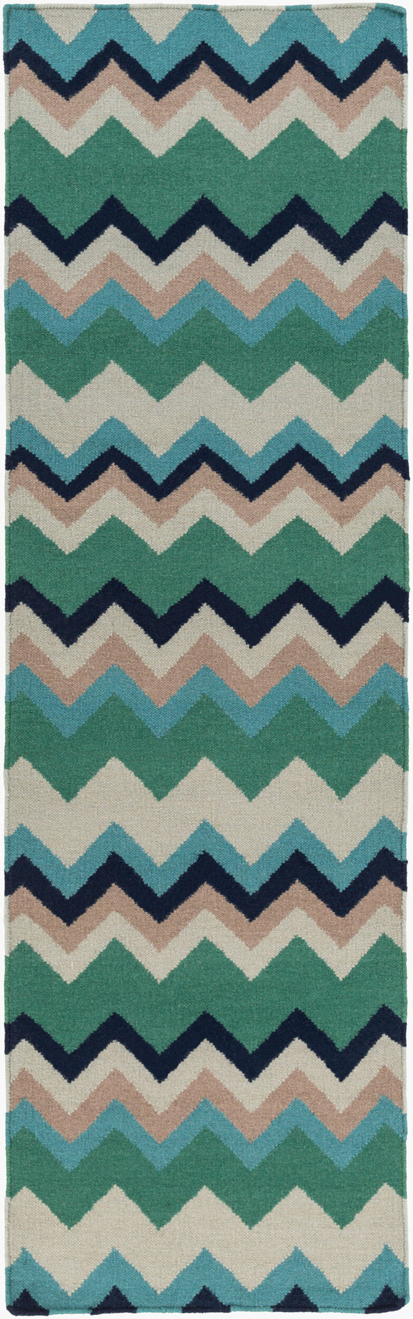 Surya Frontier Ft-220 Handmade 2' X 3' Wool Rug - Durable, Modern Decor With Natural Charm & Warranty Dark Green Wool Ft603-268