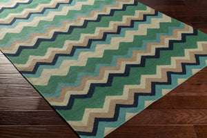 Surya Frontier Ft-220 Handmade 2' X 3' Wool Rug - Durable, Modern Decor With Natural Charm & Warranty Dark Green Wool Ft603-23