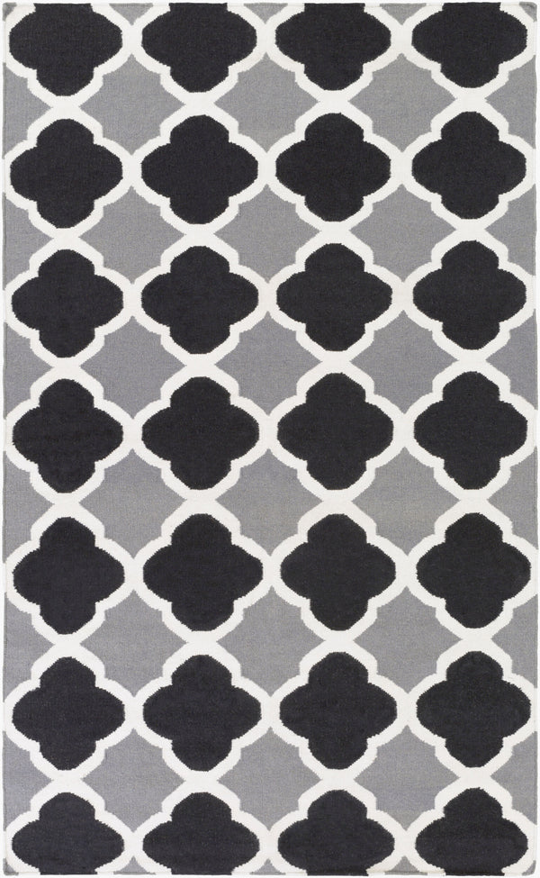 Surya Frontier 2'6" X 8' Handmade Wool Rug - Elegant Global Designs For Chic Home Decor & Durability Black Wool Ft66-3656