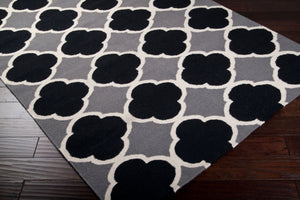 Surya Frontier 2'6" X 8' Handmade Wool Rug - Elegant Global Designs For Chic Home Decor & Durability Black Wool Ft66-3656