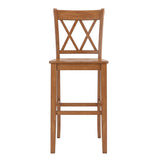 Homelegance By Top-Line Juliette X-Back Bar Height Chairs (Set of 2) Oak Rubberwood