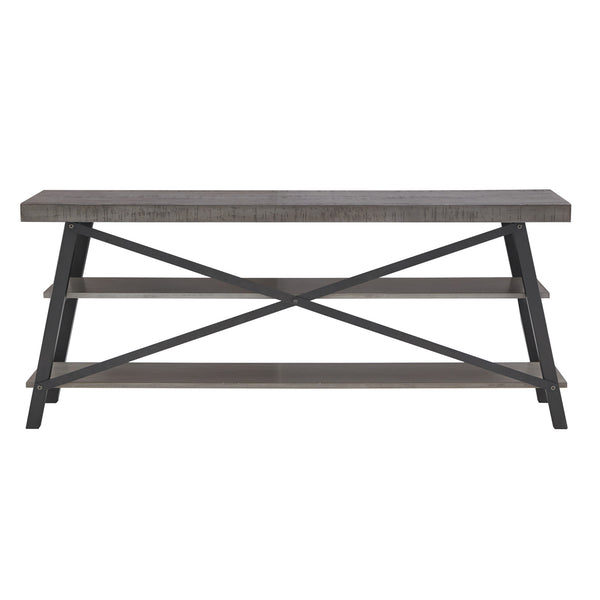 Homelegance By Top-Line Alastor Rustic X-Base 60-inch TV Stand Grey MDF