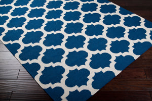 Surya Frontier Ft-103 Handmade 2' X 3' Wool Rug - Modern Decor, Durable, Easy Care, Natural Charm Blue Wool Ft84-811