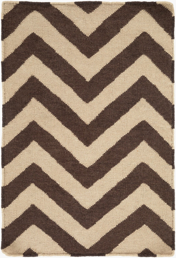 Surya Frontier 2'6" X 8' Handmade Wool Rug - Elegant Global Designs For Chic Home Decor & Durability Dark Brown Wool Ft99-3656