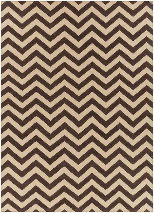 Surya Frontier 2'6" X 8' Handmade Wool Rug - Elegant Global Designs For Chic Home Decor & Durability Dark Brown Wool Ft99-811