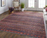 Feizy Rugs Voss Polyester Machine Made Classic Rug Red/Brown/Blue 8'-10" x 12'