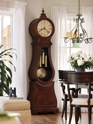 Hekman Furniture 611005 Arendal Grandfather Clock - Exquisite Tuscany Cherry Finish, Antique Design, And Chime Elegance Tuscany Cherry Arendal Grandfather Clock 611005