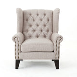 Christopher Knight Home® - Noble House - Laird Traditional Winged Beige Fabric Accent Chair