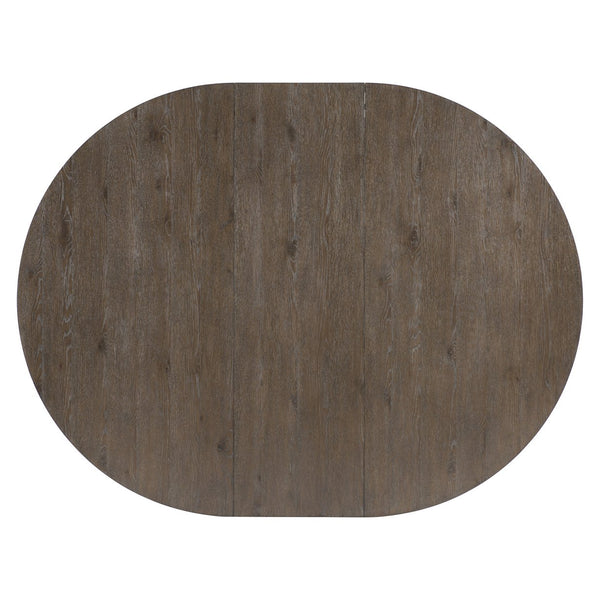 Bernhardt Bernhardt Outline Round Dining Table With Cassel Wire-Brushed Oak, Pedestal Base, 18" Leaf Expansion K2214