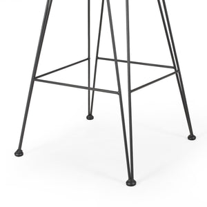 English Elm Christopher Knight Home® - DALE Hand-Wrapped Outdoor Wicker Barstool Set of 2 with Water-Resistant Cushions and Iron Frame Brown+Beige 65482.00LBRN