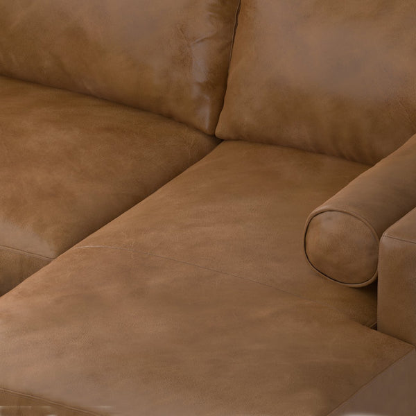 English Elm Morrison Right Sectional Sofa In Rich Caramel Brown Leather - Stylish Comfort For Modern Living B136P159597