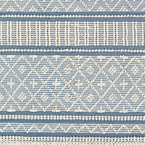 Surya Farmhouse Tassels 2' X 3' Handwoven Rug - Unique Cottage Style With Textured Fringe & Easy Care Blue Wool,Cotton Fts2301-35