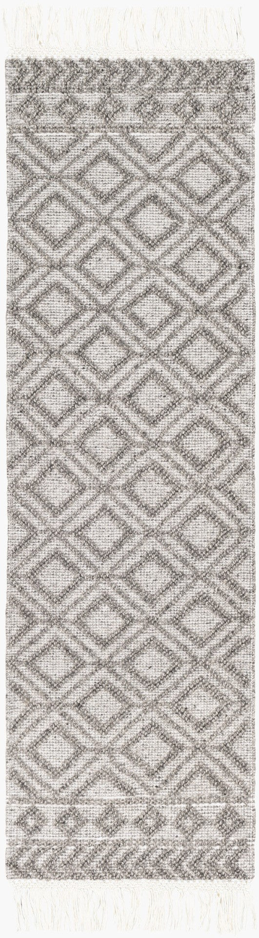 Surya Farmhouse Tassels 2' X 3' Handwoven Rug - Unique Cottage Style With Textured Fringe & Easy Care Black Wool,Cotton Fts2302-268