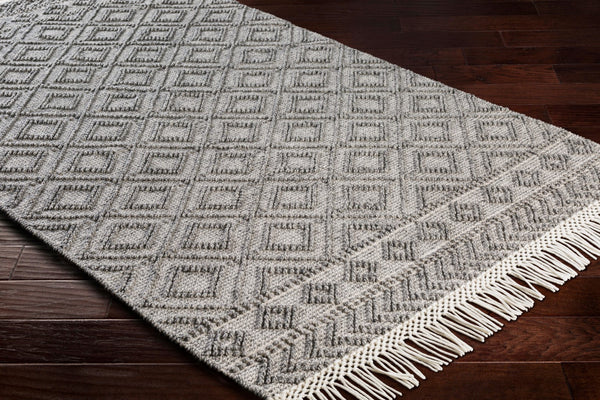 Surya Farmhouse Tassels 2' X 3' Handwoven Rug - Unique Cottage Style With Textured Fringe & Easy Care Black Wool,Cotton Fts2302-576