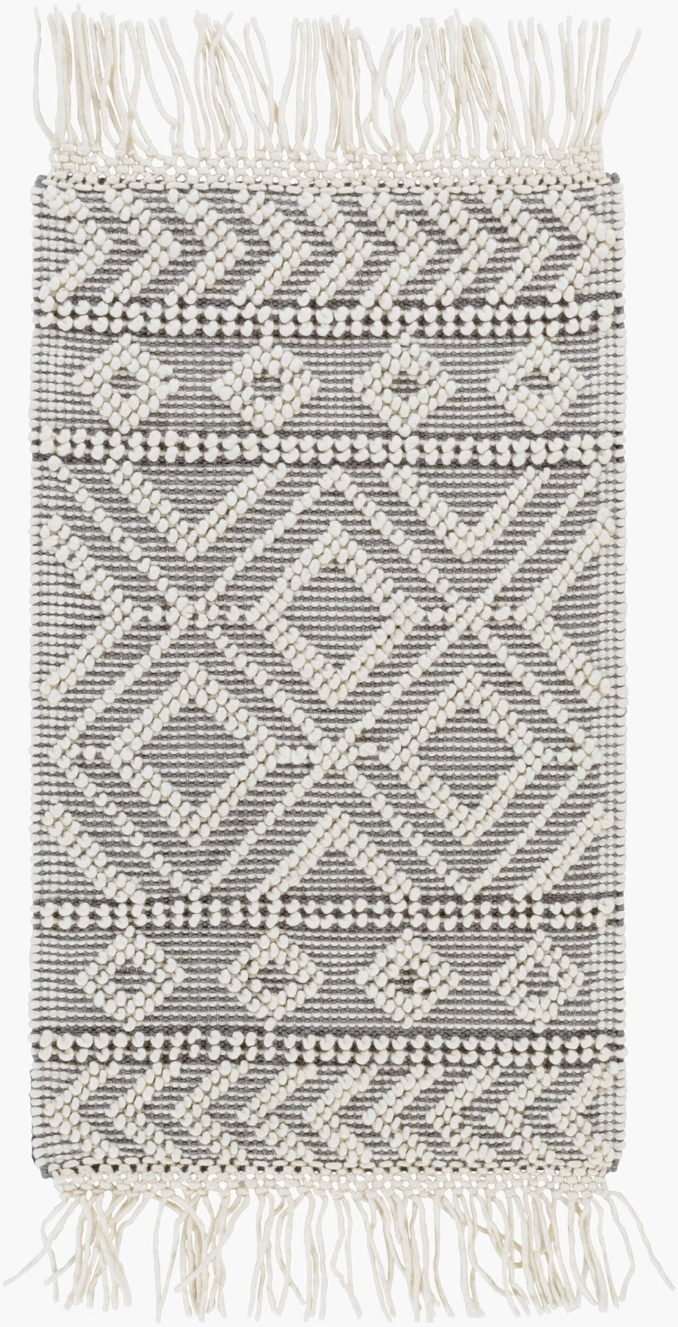 Surya Farmhouse Handwoven Wool Cotton Flatweave Rug with Tassel Border for Entryways FTS2303-23