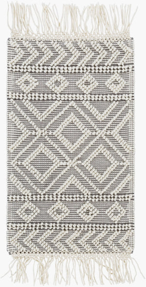 Surya Farmhouse Handwoven Wool Cotton Flatweave Rug with Tassel Border for Entryways FTS2303-23
