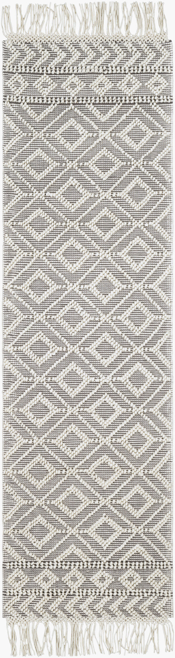 Surya Farmhouse Tassels 2' X 3' Handwoven Rug - Unique Cottage Style With Textured Fringe & Easy Care Gray Wool,Cotton Fts2303-268