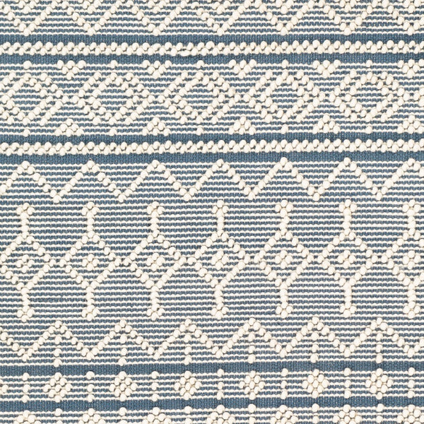 Surya Farmhouse Tassels 2' X 3' Handwoven Rug - Unique Cottage Style With Textured Fringe & Easy Care Blue Wool,Cotton Fts2304-23