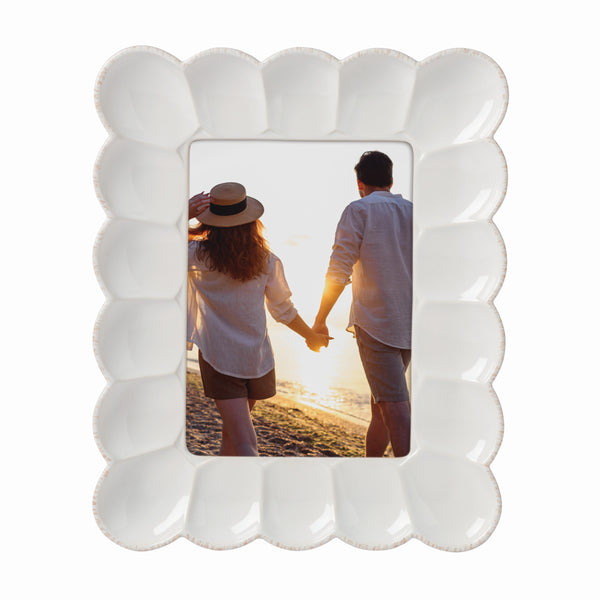 Lenox French Perle Scallop 5x7 Frame White, OFF WHITE STONEWARE 895082