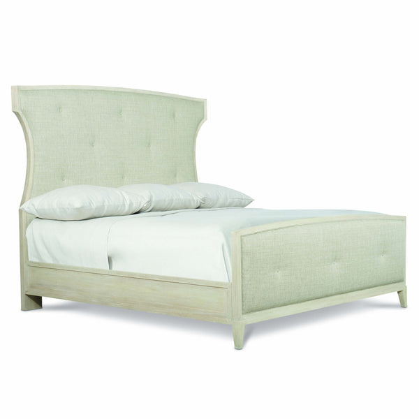 Bernhardt Bernhardt East Hampton King Upholstered Panel Bed With Cerused Linen Finish, Button-Tufted Elegance K1238