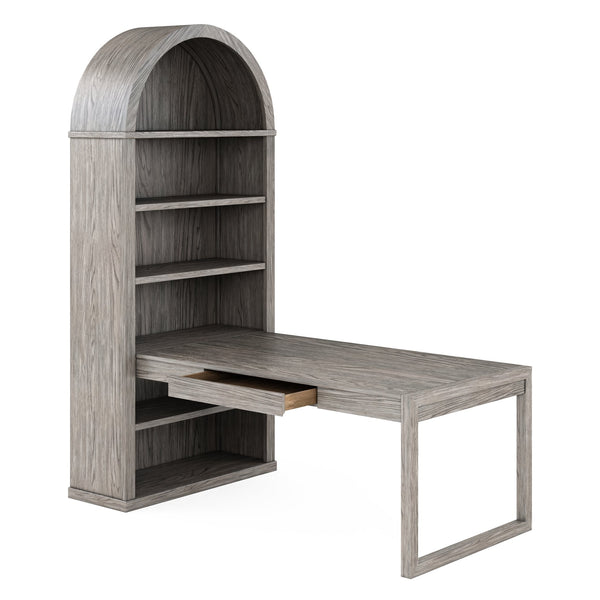 A.R.T. Furniture Vault Bookcase - Elegant New Traditional Design With Adjustable Shelves, Mink Finish & Oak Veneers Gray Parawood Solids,White Oak Veneers 285401-2354