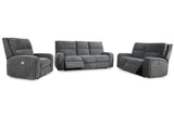 Parker House Parker Living Polaris - Bizmark Grey Power Reclining Sofa Loveseat and Recliner Bizmark Grey 100% Polyester (W) MPOL-321PH-BIG