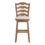 Homelegance By Top-Line Juliette French Ladder Back Swivel Bar Stool Oak Rubberwood