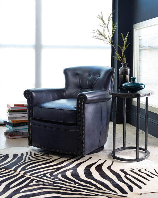 Hooker Furniture Nesting Two-Tone Painted Wood Accent Tables With Black Gunmetal Frame — Space-Saving Industrial Chic (98) 500-50-949-DKW