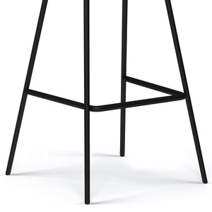 English Elm Dafney Bar Stool Set Of 2 - Sleek Distressed Charcoal Grey Vegan Leather For Modern Spaces B136P158578