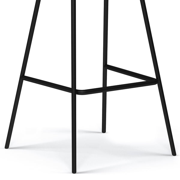 English Elm Dafney Bar Stool Set Of 2 - Sleek Distressed Charcoal Grey Vegan Leather For Modern Spaces B136P158578