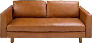 Fitz FTZ-001 34"H x 75"W x 39"D Sofa FTZ-001  Upholstery: Brown; Base: Dark Brown Surya