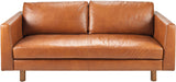 Fitz FTZ-001 34"H x 75"W x 39"D Sofa FTZ-001  Upholstery: Brown; Base: Dark Brown Surya