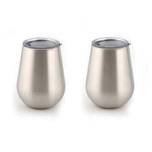 Lenox Cambridge 14 Oz Stainless Steel Stemless Wine Glass Tumblers, Set of 2 NO COLOR METAL 93812QTDS