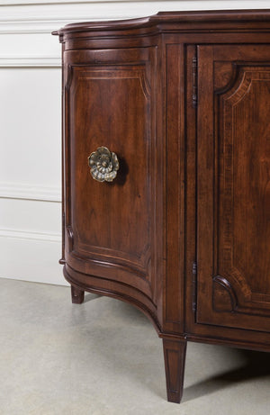 Hooker Furniture Charleston Maraschino Cherry Four-Door Buffet With Maple Inlay, Felt Silverware Tray & Antique Pulls 6750-75900-85
